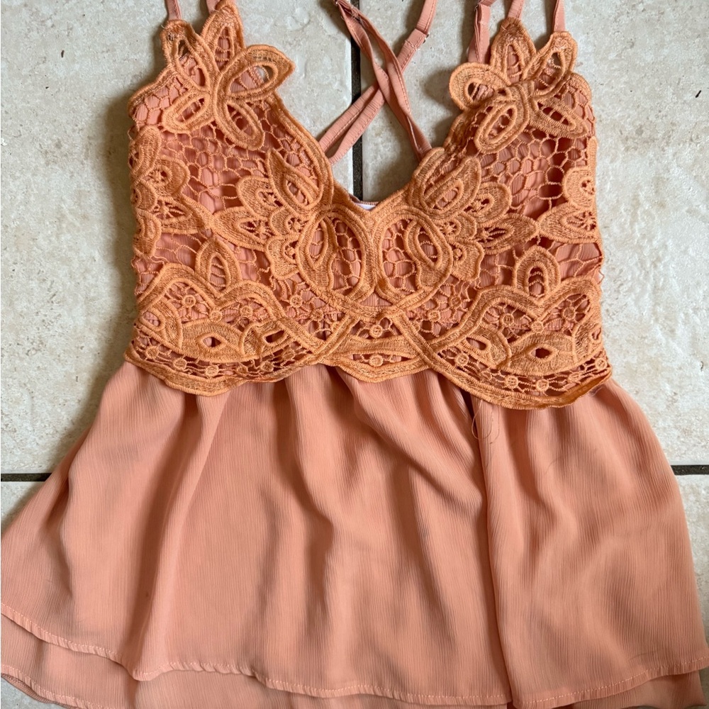 Chic Lace Coral Camisole